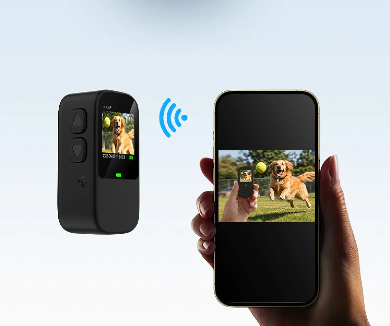 AC-18 WiFi thumb action camera streaming live to a phone app, built by a wireless digital camera factory