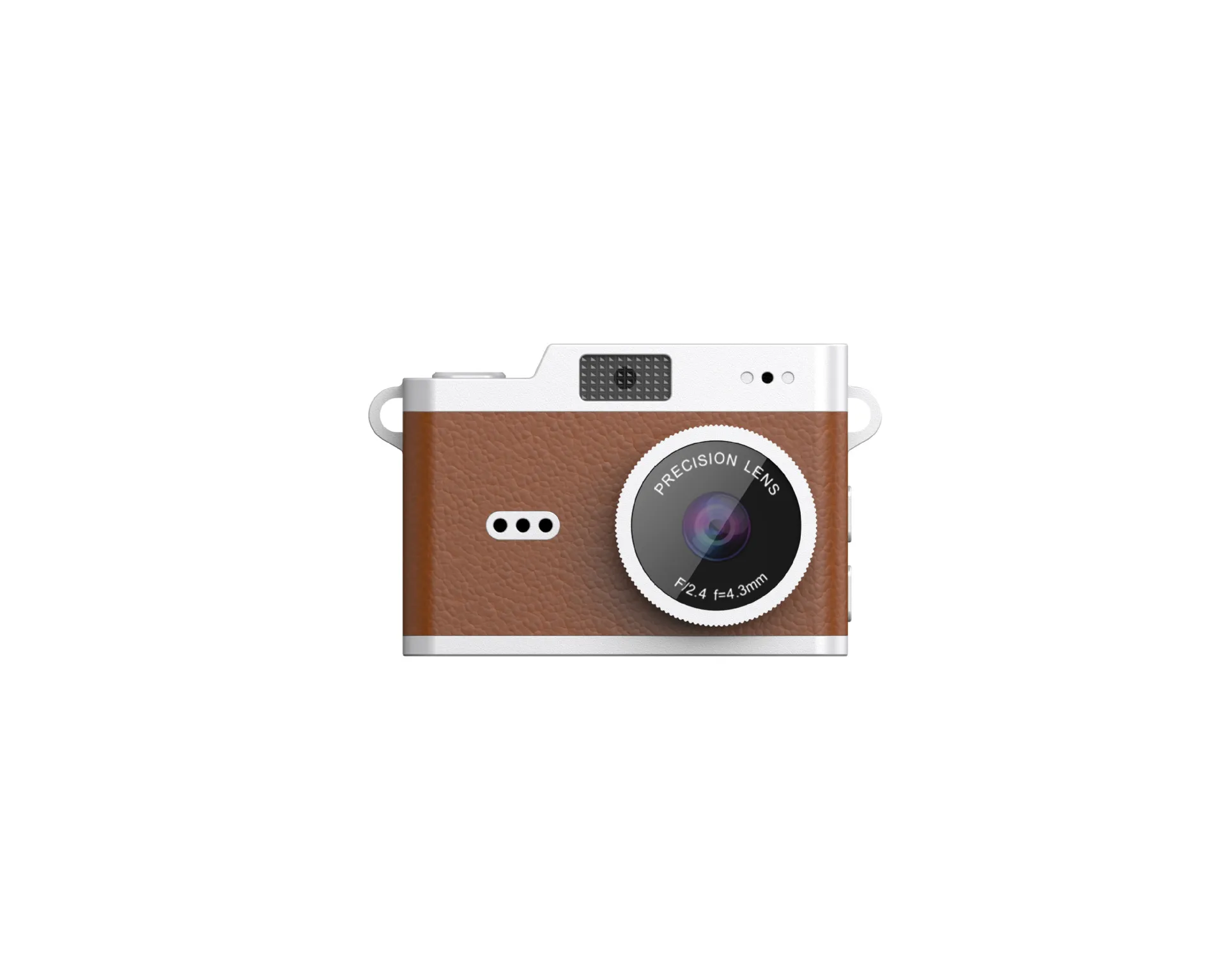 AC-5 retro pocket mini camera brown color detail