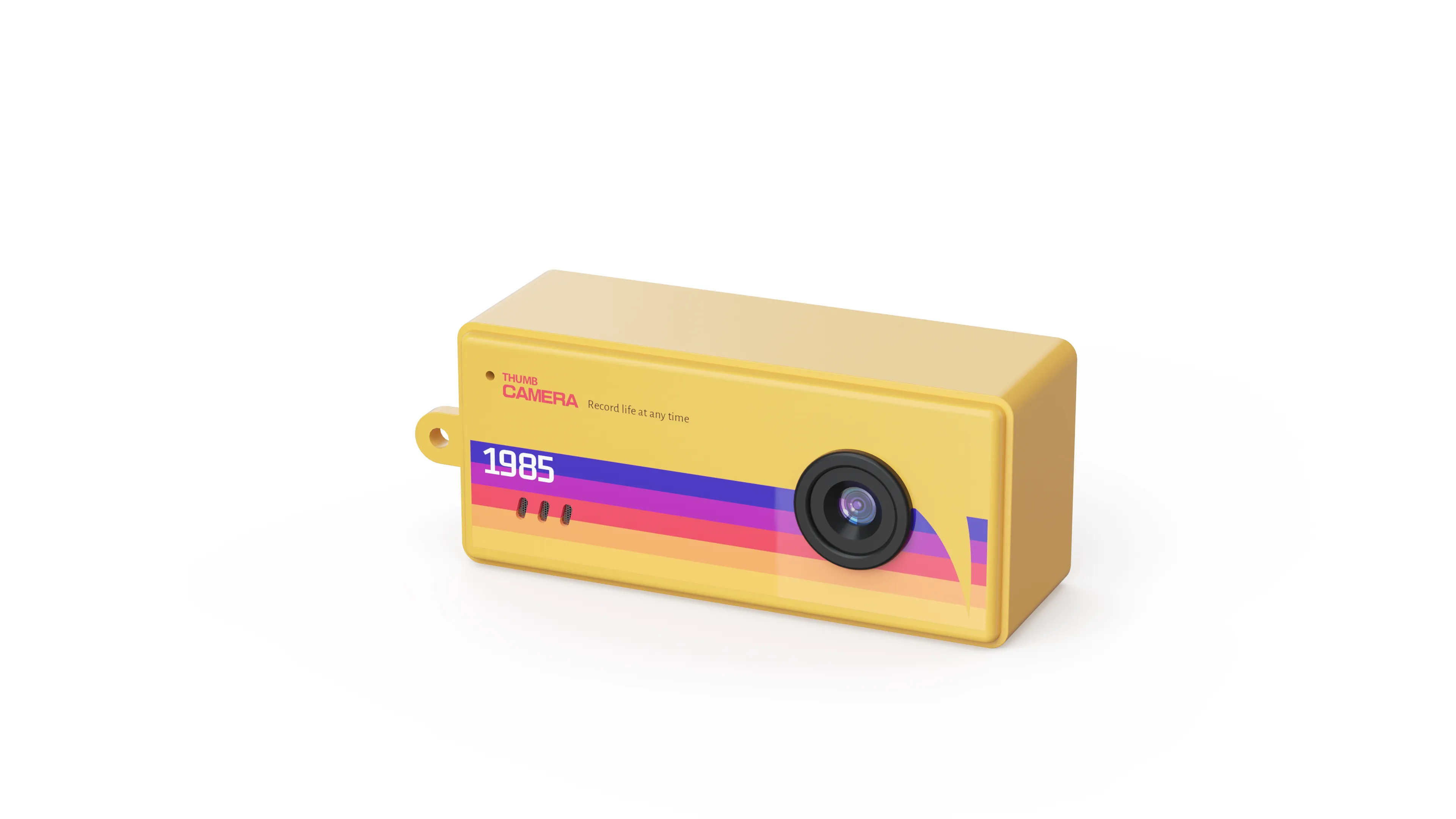 AC-7 yellow 1985 edition keychain camera