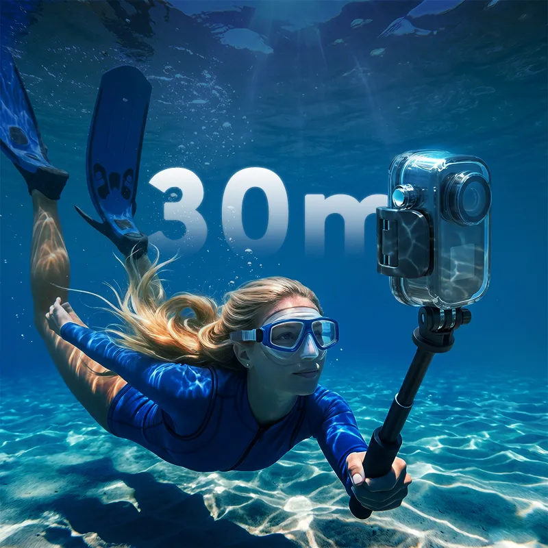 waterproof digital camera in a waterproof case used 30 meters underwater